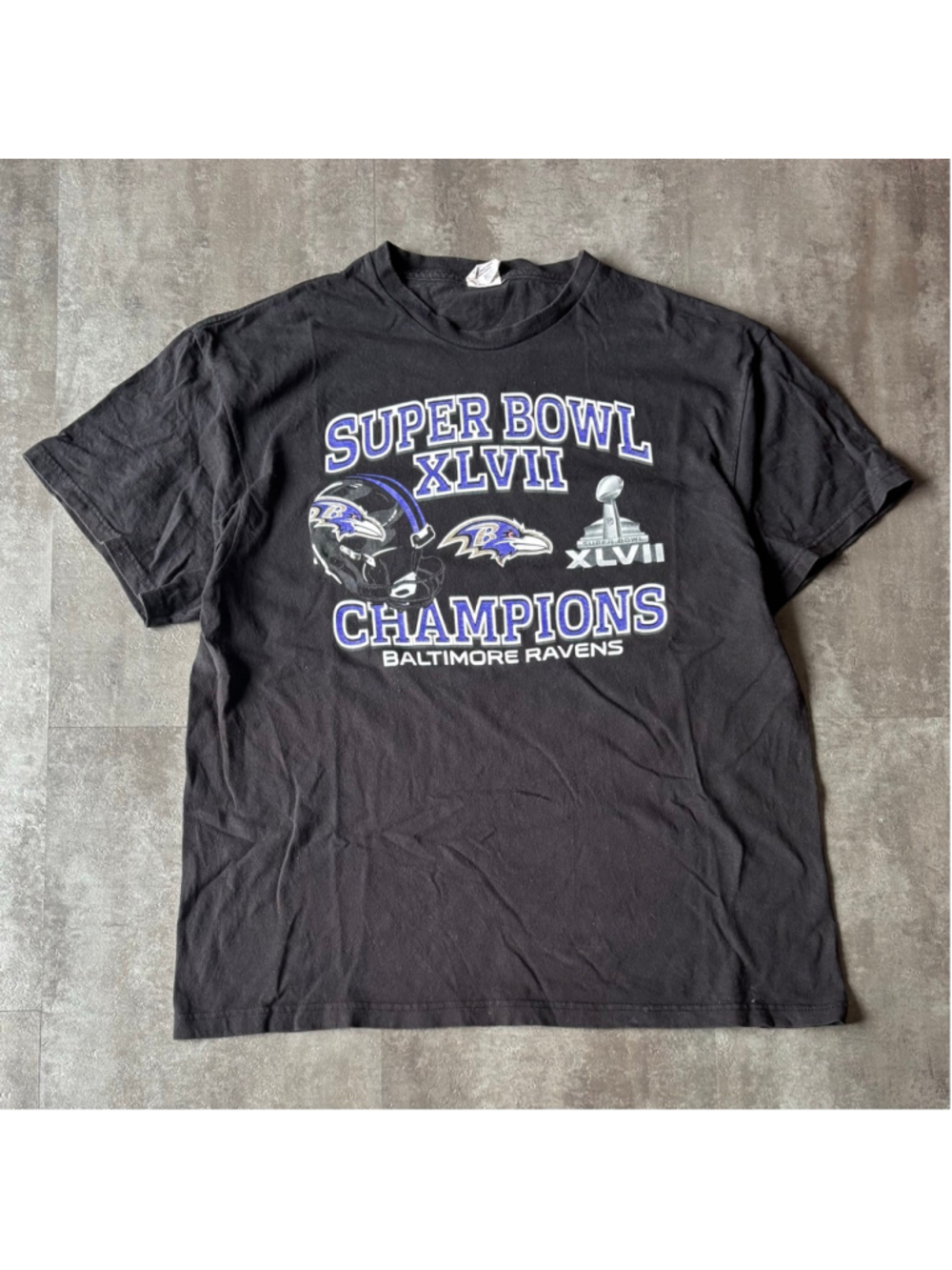 Baltimore Ravens Super Bowl XLVII Champions Shirt Mens XL Black